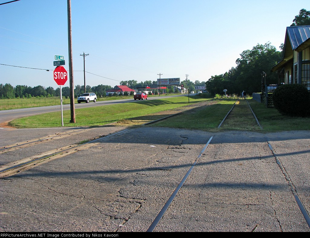 abandoned tracks at the Farmington station.