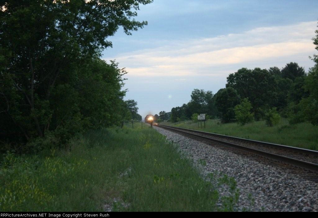 heading west "on the old eastbound"