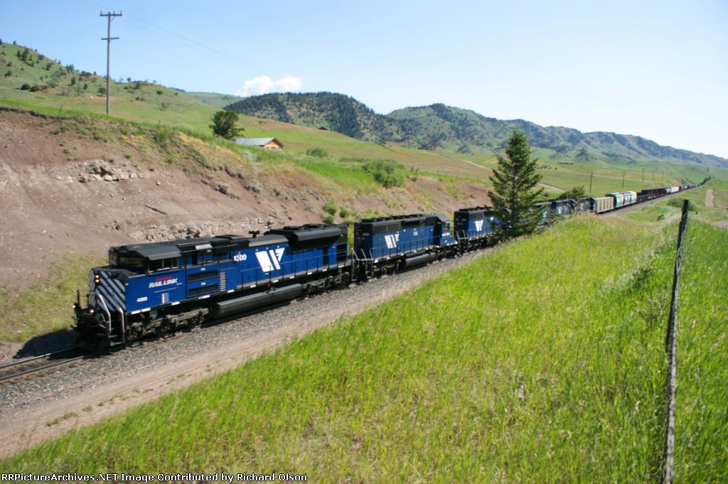 Stretched out downhill