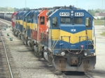 ICE and WSOR power awaiting their next assignments in the west dept yard
