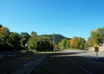Buckland freight yard. The track to the far left is the Pan Am main line