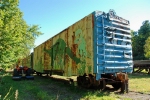 Old rusty and worn out boxcar