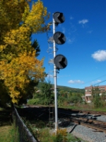 The signal for eastbound trains