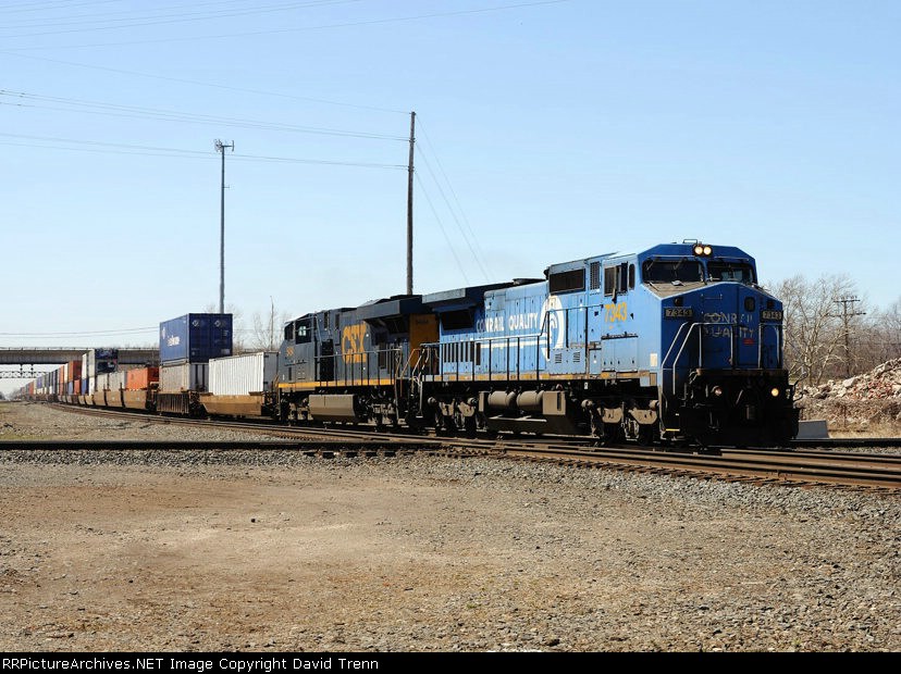 CSX 7343 leads Eastbound CSX Q164 at MP 127.9 on track number one.