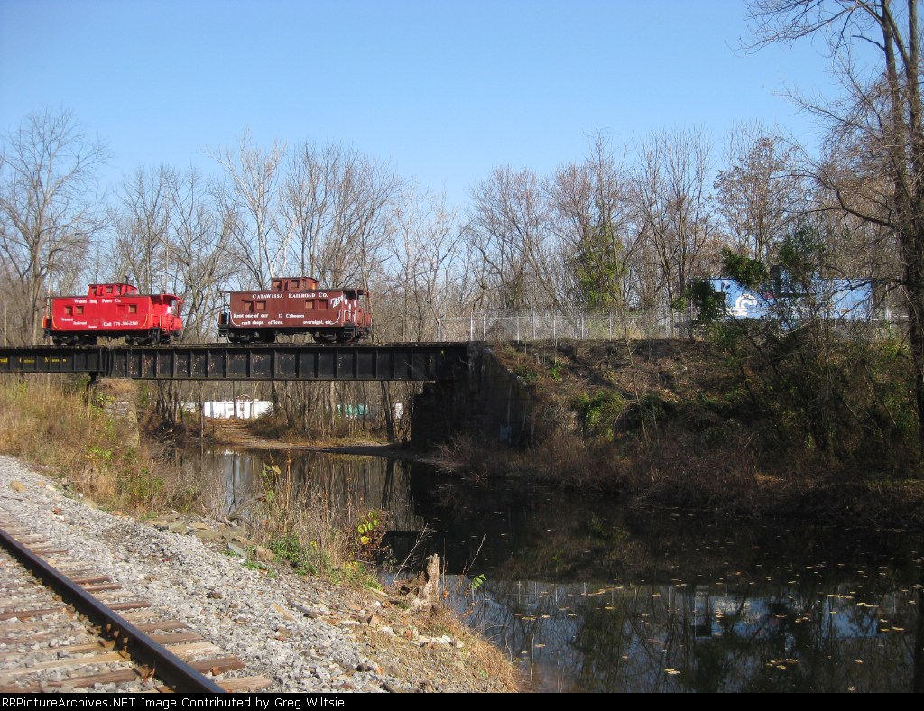 Part of the collection of cabooses for the Catawissa Caboose Motel