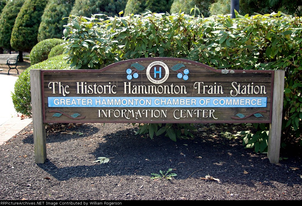 Sign in front of the former Pennsylvania-Reading Seashore Lines Depot