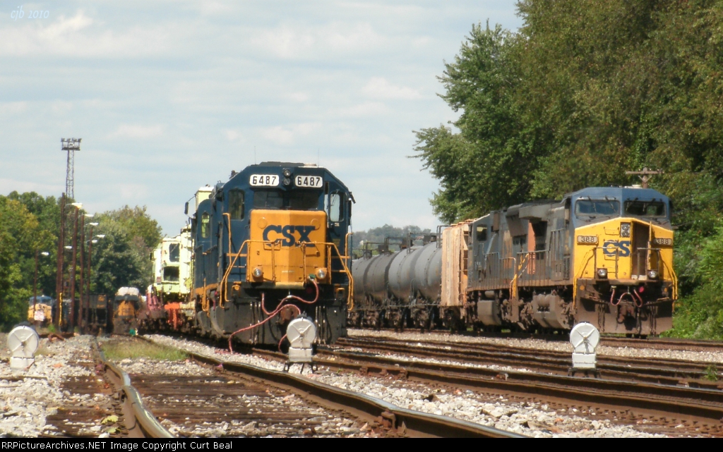 CSX 6487 and 388