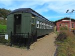 Restored P&LE Combine Passenger Baggge Car West Newton (2)
