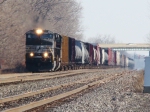 First of 3 quick train on the former Conrail. WB NS9933 heads up a freight at Vickers