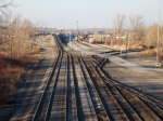 Looking north at the north end of the Stanley recieving yard, yard "S" and the Stanley hump