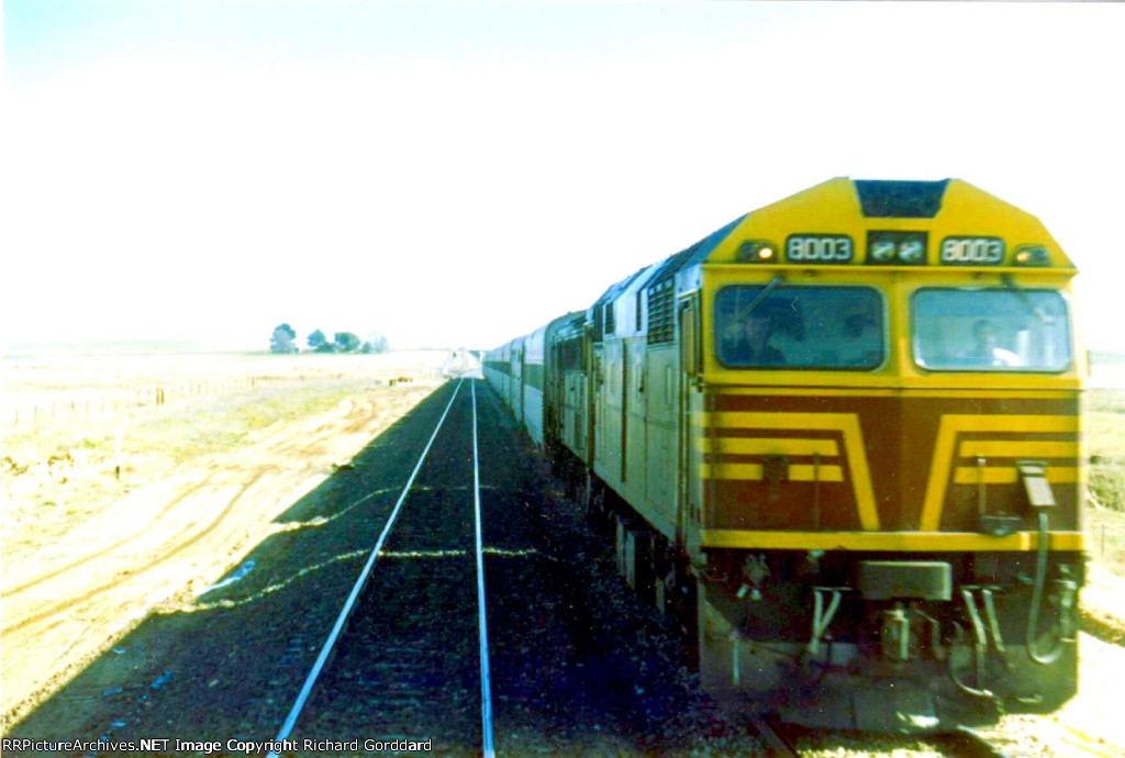 Passing 8003 from the cab on another passenger train