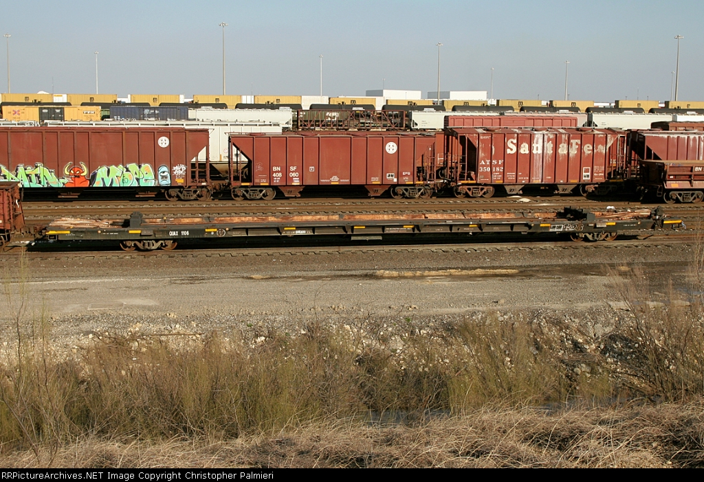 QUAX 1106, BNSF 408060, and ATSF 350182