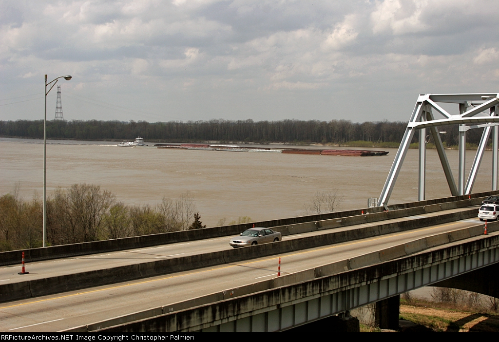 Barges on the Mississippi