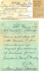 CB&Q Train Order 450