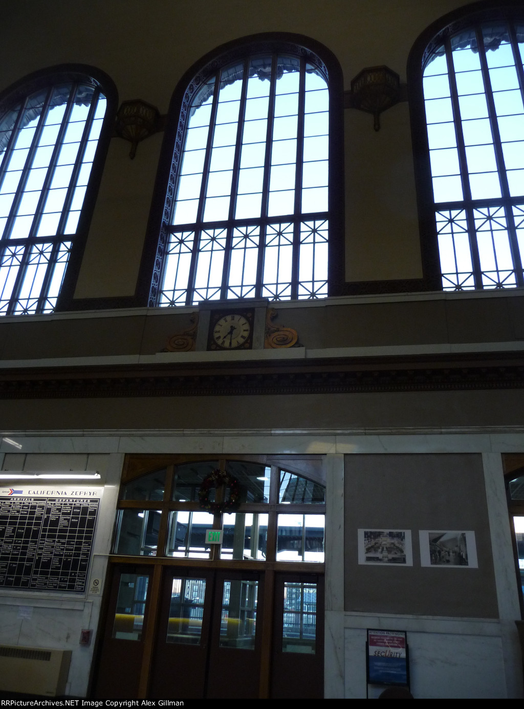 Giant Windows, Clock, Doorway