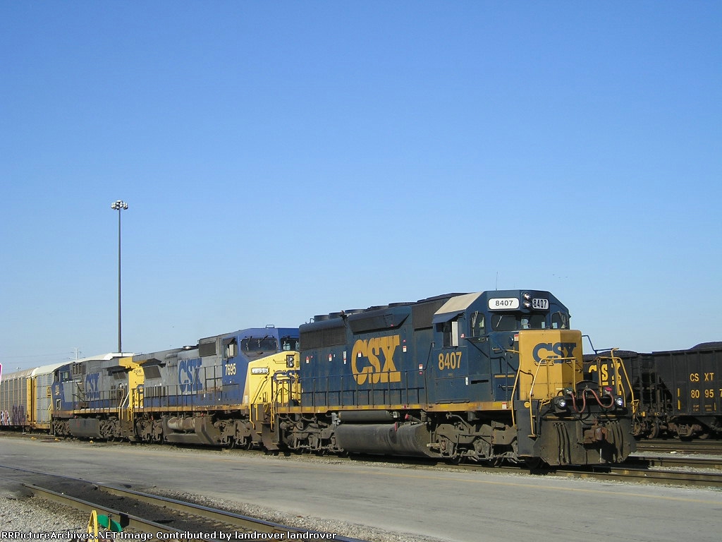 CSXT 8407 Ex C & O 7556 Getting On CSX Q 511 South
