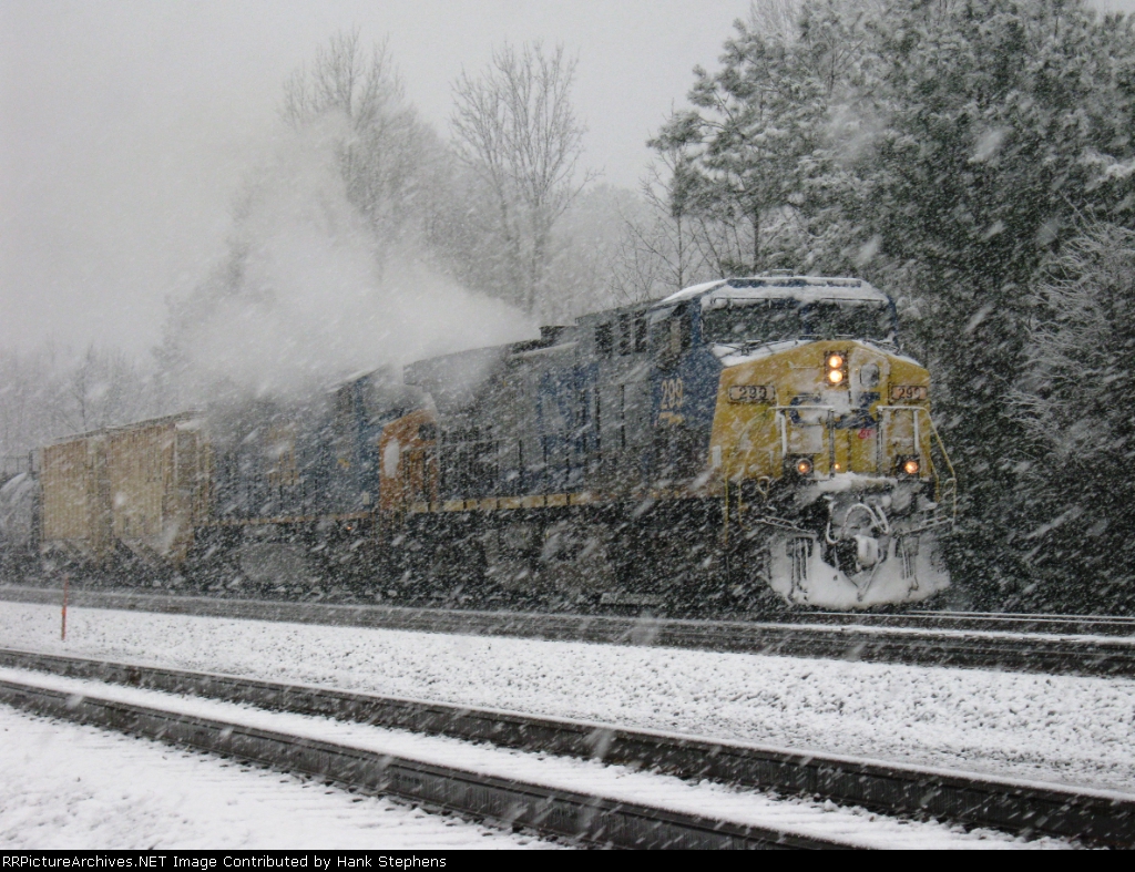 Close up of Q608 in the snow