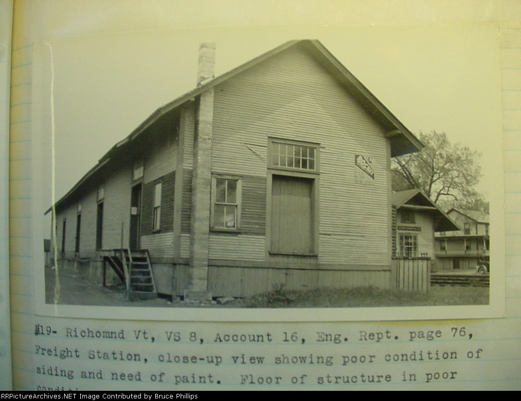Central Vermont - Richmond Freight Depot - 1934