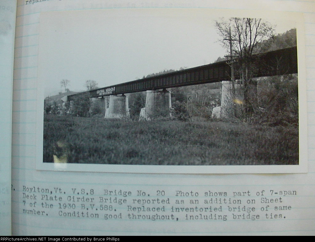 Central Vermont - Bridge at Roylton - 1934