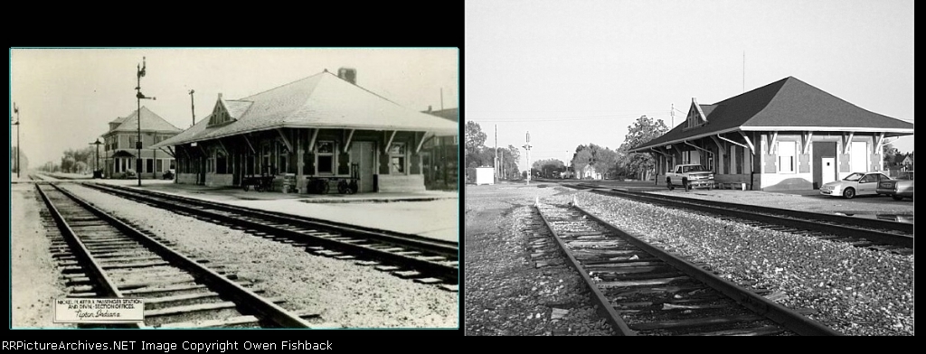 Tipton Depot in 1940s and in 2009