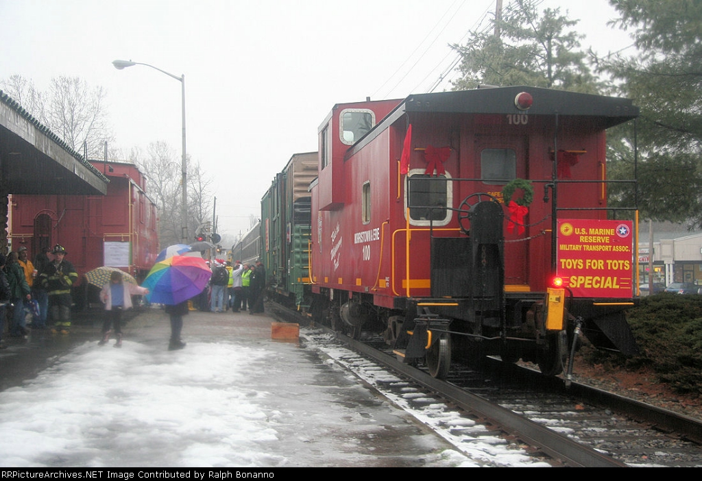 Prior to Departure for butler, the rear of the train and some activity  at the station
