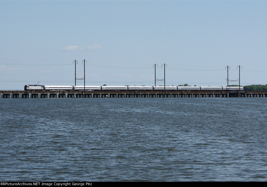 Train 148(11) crosses the Gunpowder River