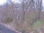 Trackside Relics,  Old telephone pole with one arm mast, North of Okerson Road