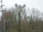 Trackside Relics Crossbuck with faded letterring, Okerson Road 