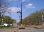 Catenary Tower Out of Service, and Relay shed behind tower. Amboy Secondary Cheesequake Road 