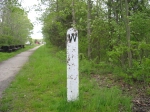 Old PRR Whistle Post on the former PRR Pemberton Branch. The former Right of Way is to the left of this post. The right of way can be walked.     