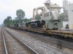 Three GE expowt platforms headed to Brazil wait on the NS interchange track