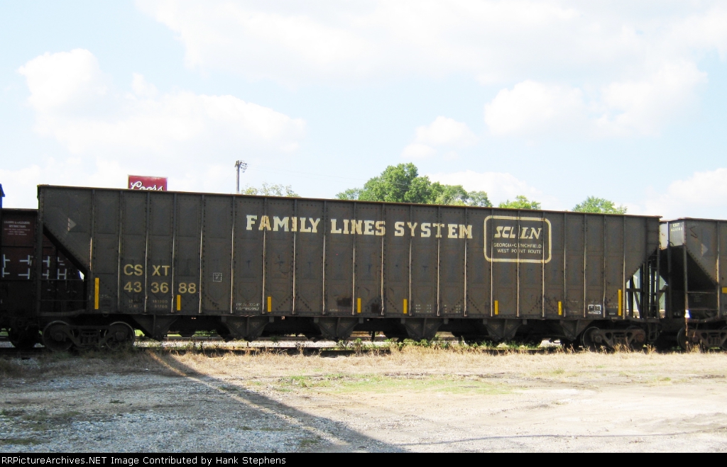 Former Family Lines System painted Greenville woodchip car