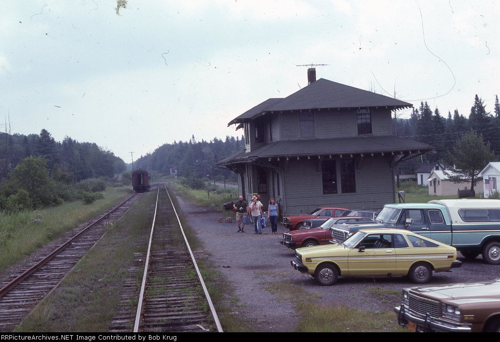 Big Moose Station from the rear car of the northbound train