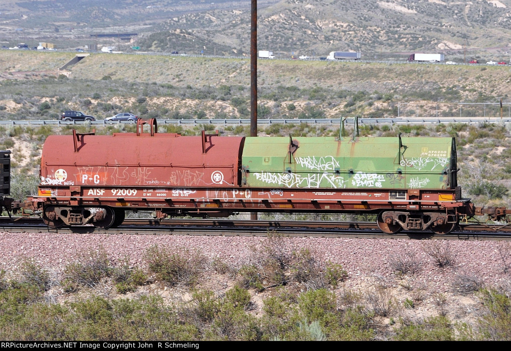 ATSF 92009 (Coil Steel Car) Cajon Pass CA. 3/24/2010