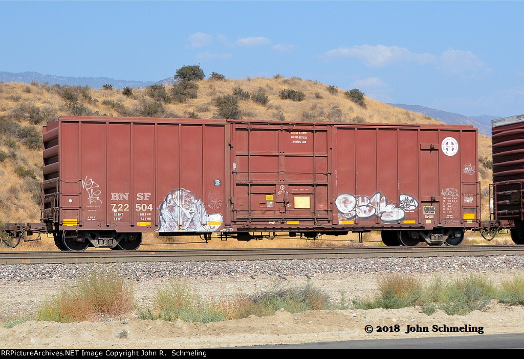 BNSF 722504 at Verdemont CA. 9/2/2018