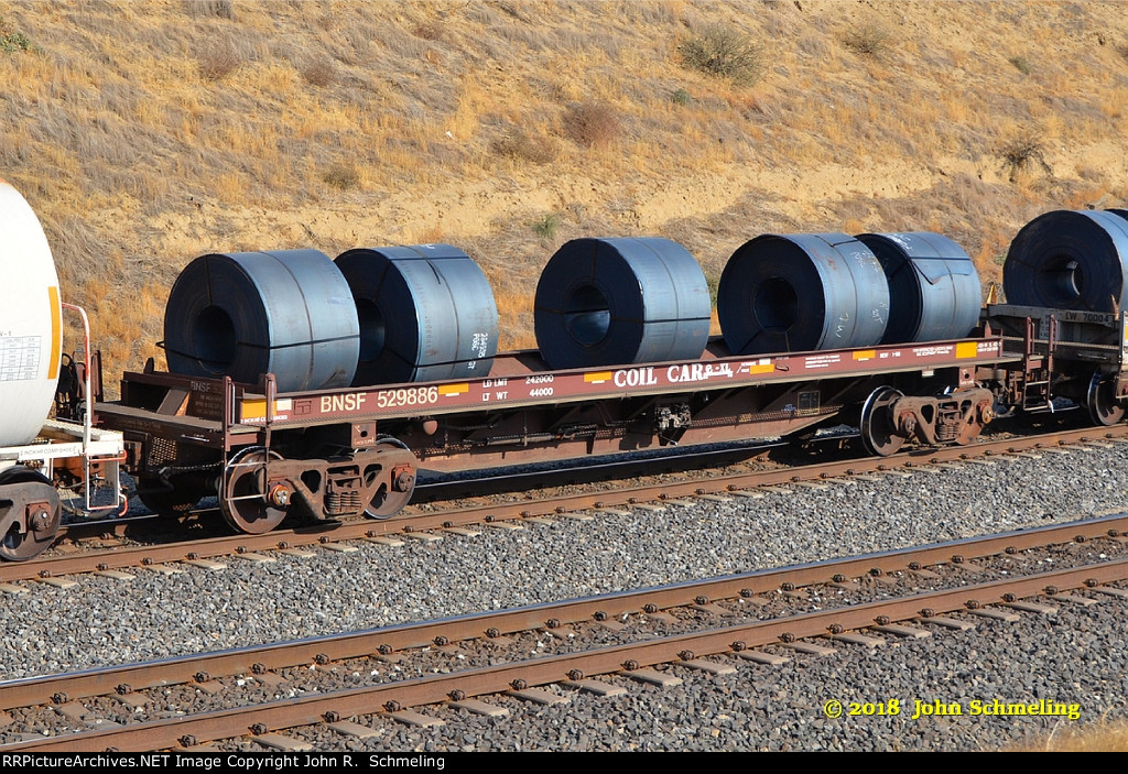 BNSF 529886 at Sandcut CA. 10/25/2018