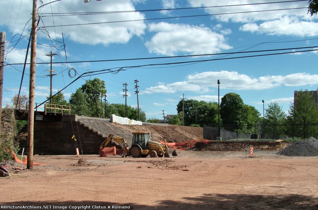 Construction scene where Sumneytown Pike is being widened.