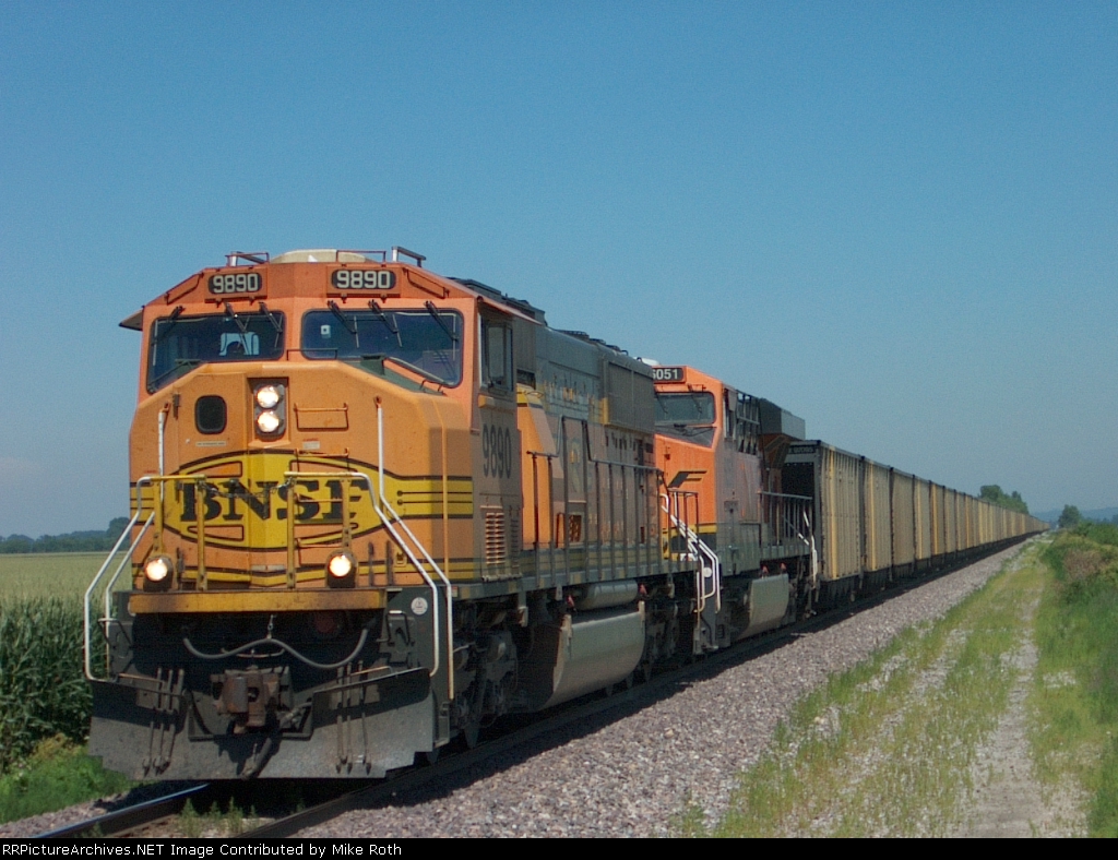 The coal show must go on! BNSF 9890 West Alton Missouri 7-3-10