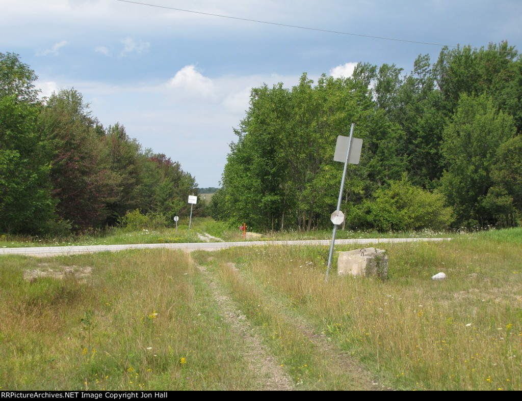 The crossing with Bruce Road 10 and the former CN, previously Grand Truck, line to Owen Sound and Wiarton