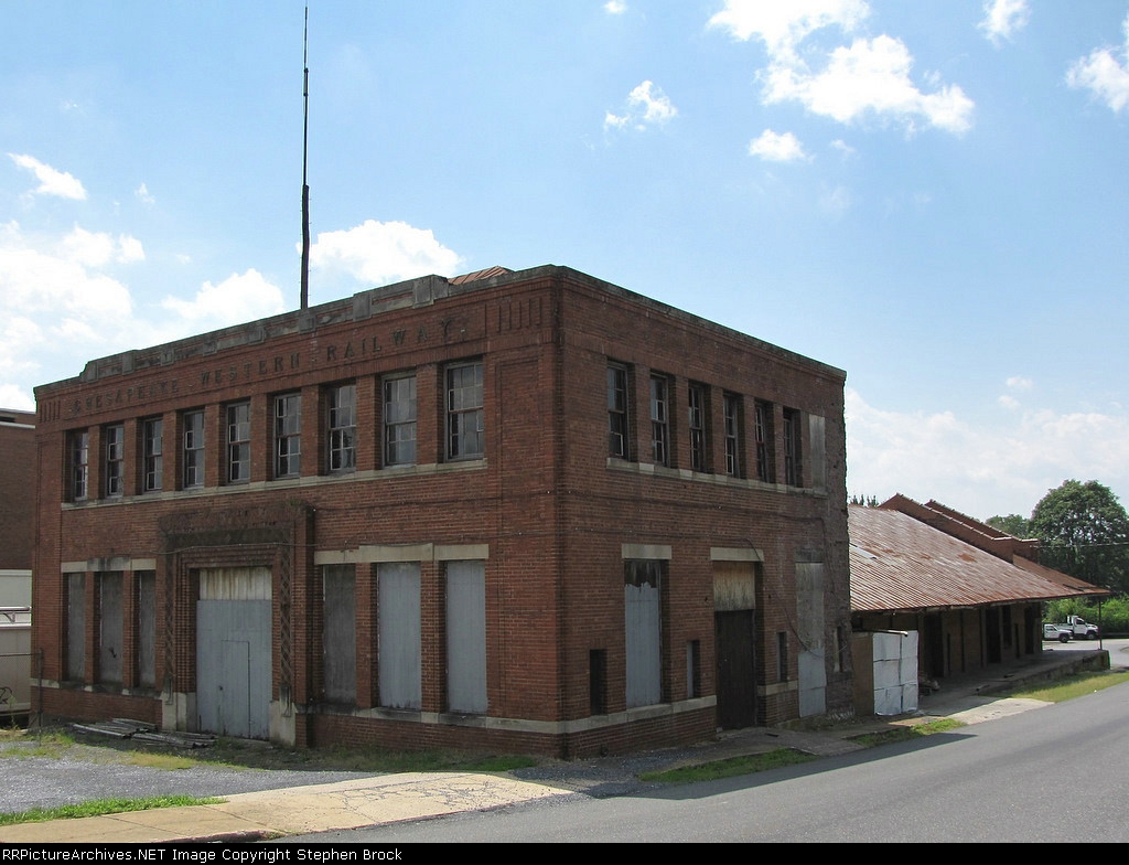 NW corner of the Chesapeake & Western Railway Station/Depot