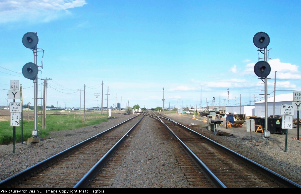 BNSF "West Fargo"K.O. Sub OCS. YL. Converted to CTC Summer 2013.
