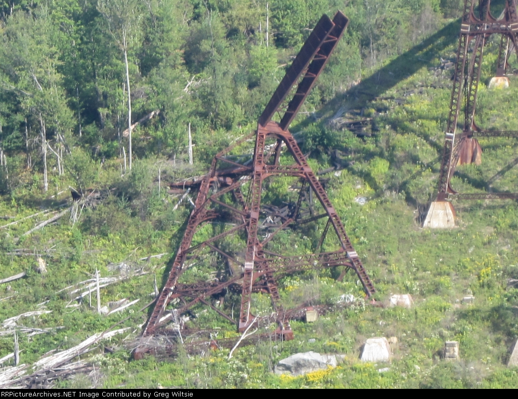 The flattened and twisted pillars of the Kinzua Bridge