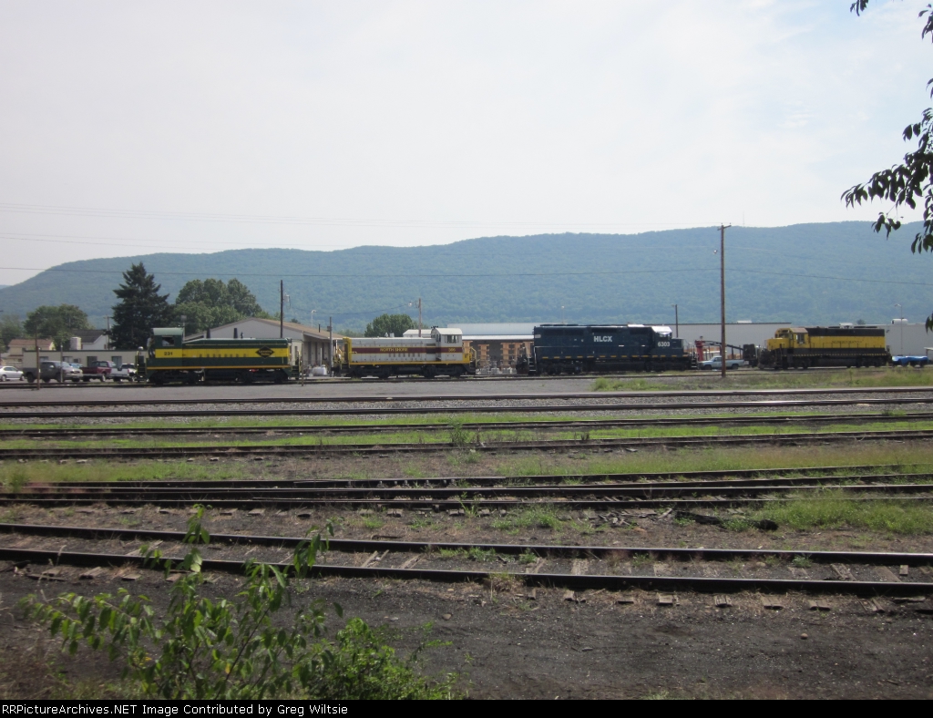 Four locos line up outside the LVRR shops