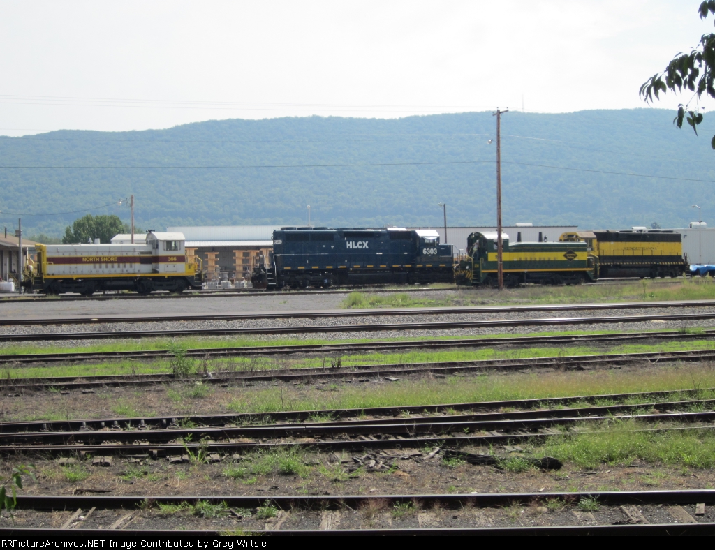 Four locos line up outside the LVRR shops
