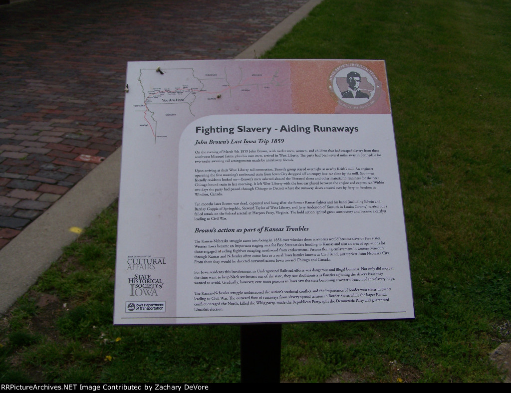 Historic Marker which discusses a connection between the Underground Railroad and a Real Railroad