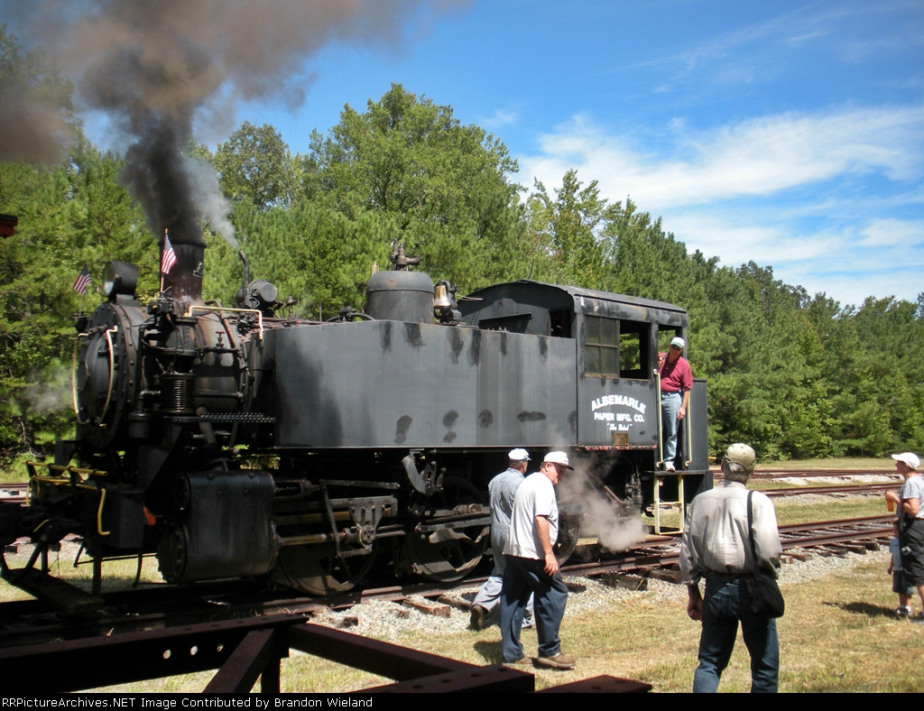 Albemarle Paper co. "The Rebel" shoving cars around in the yard
