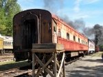 Old Passenger car getting moved around Hallsboro yard waiting to be refurbished