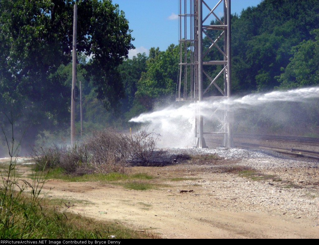 Foam Spray from Loram Firefighting Caboose