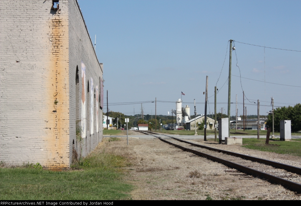 Looking toward the shops