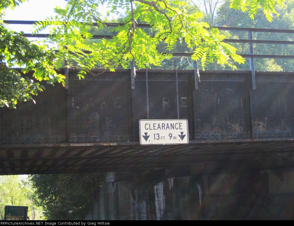 Faded Pittsburgh & Lake Erie Railroad Lettering on Bridge